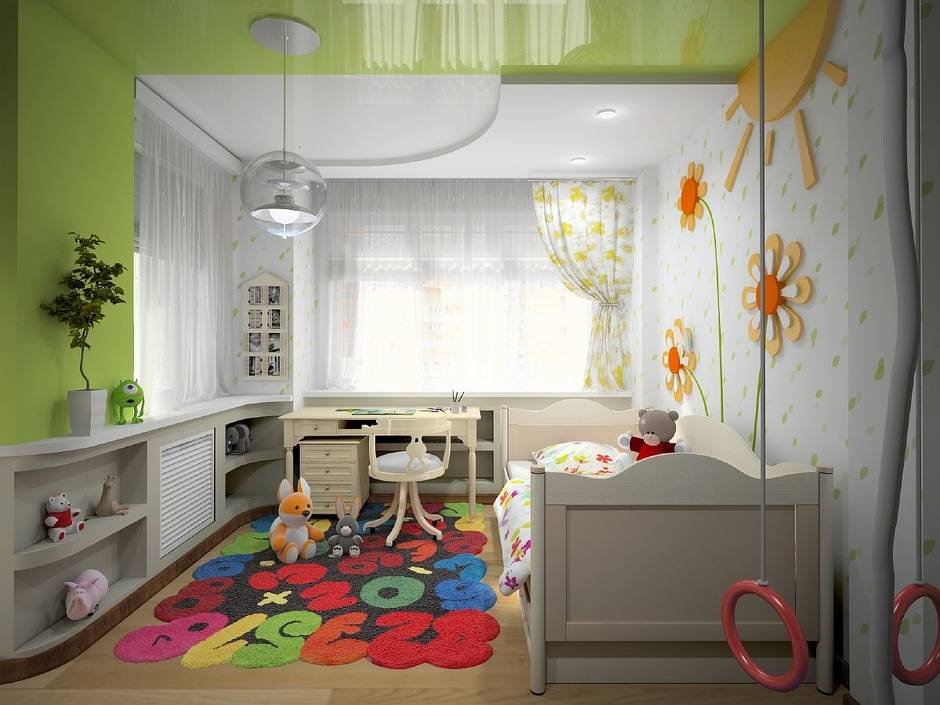 Квадратная детская комната