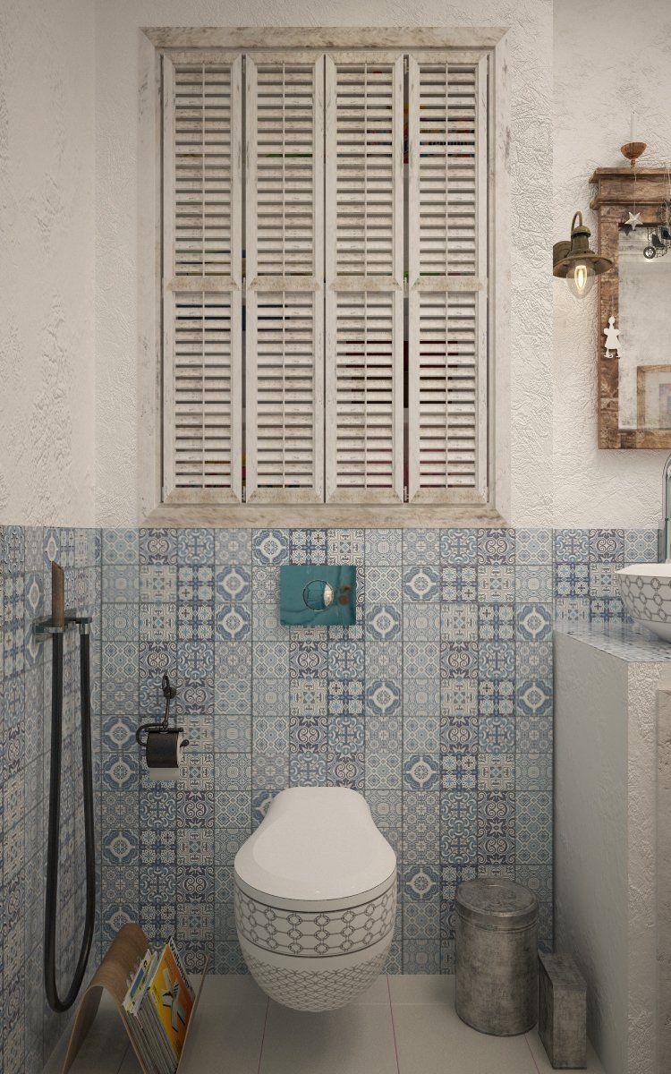 Туалет в средиземноморском стиле