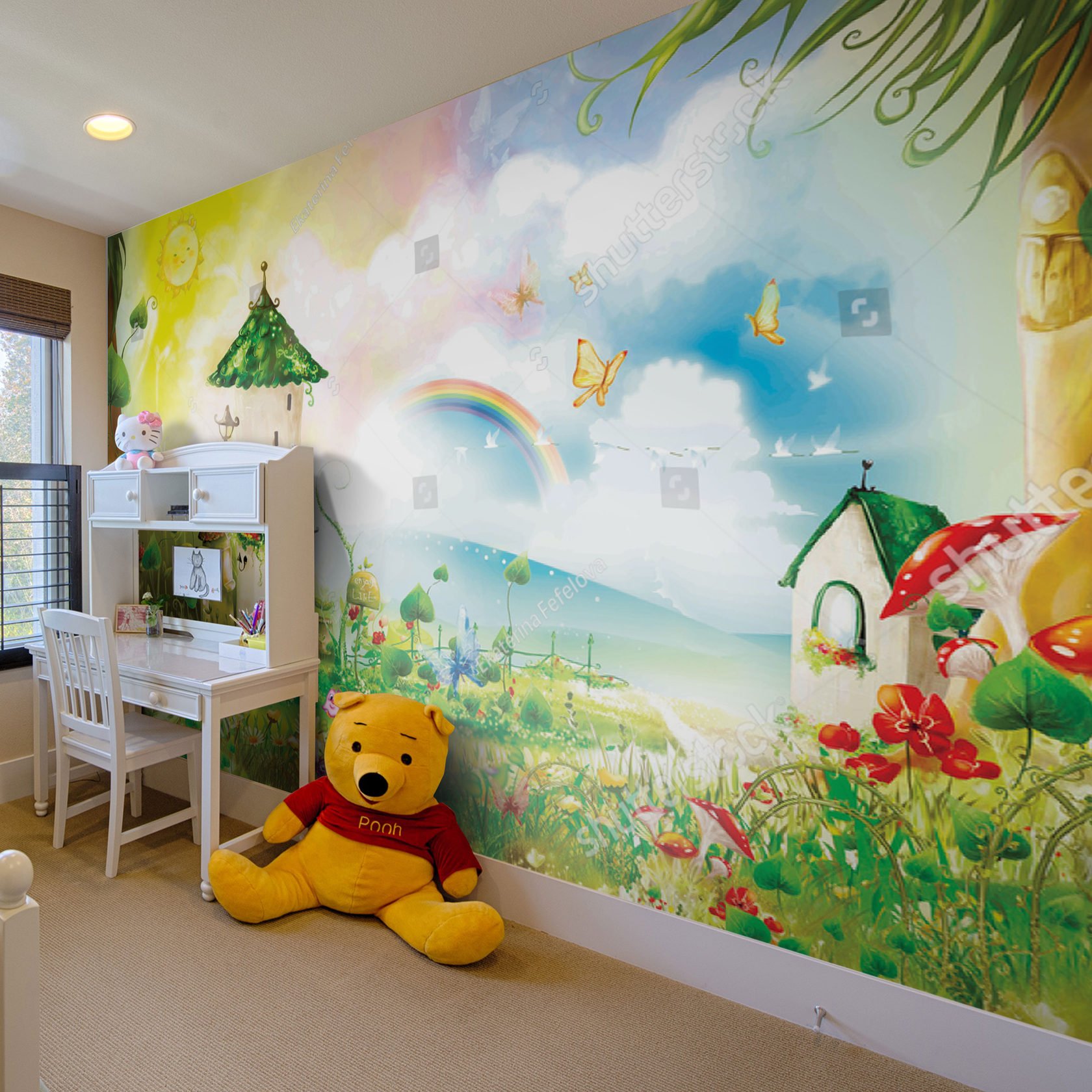 фреска в интерьере детской комнаты
