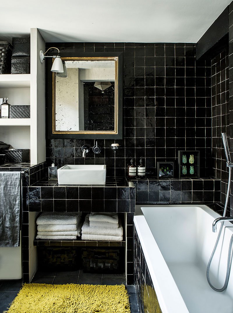 фото дизайн черных ванных комнат