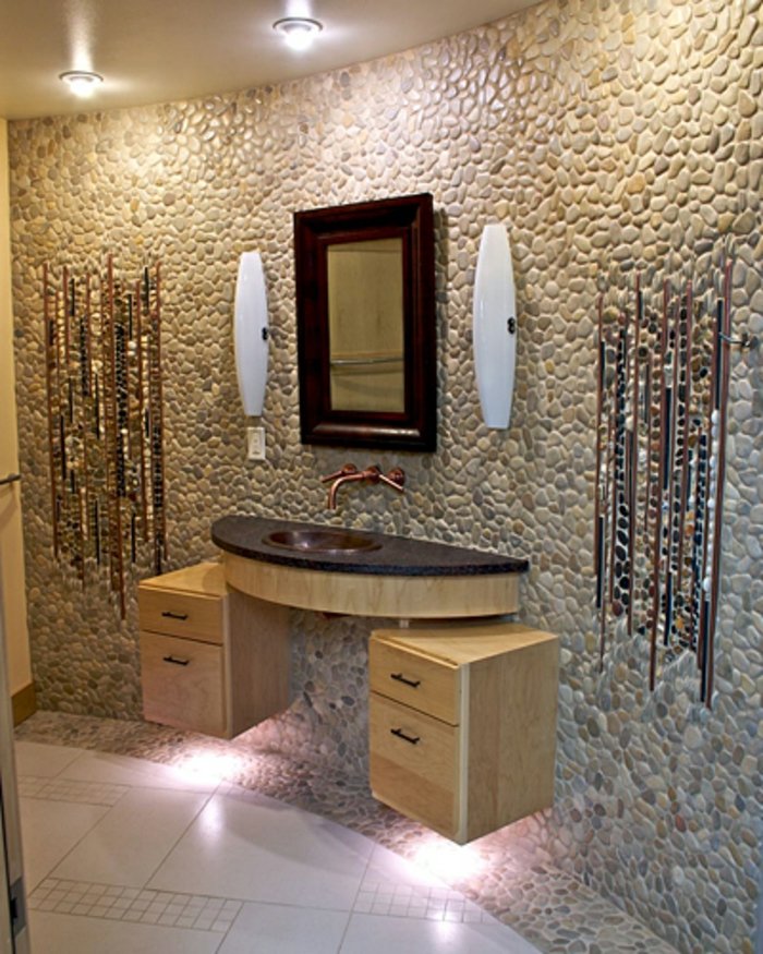 Ванные комнаты Отделанные мозаикой