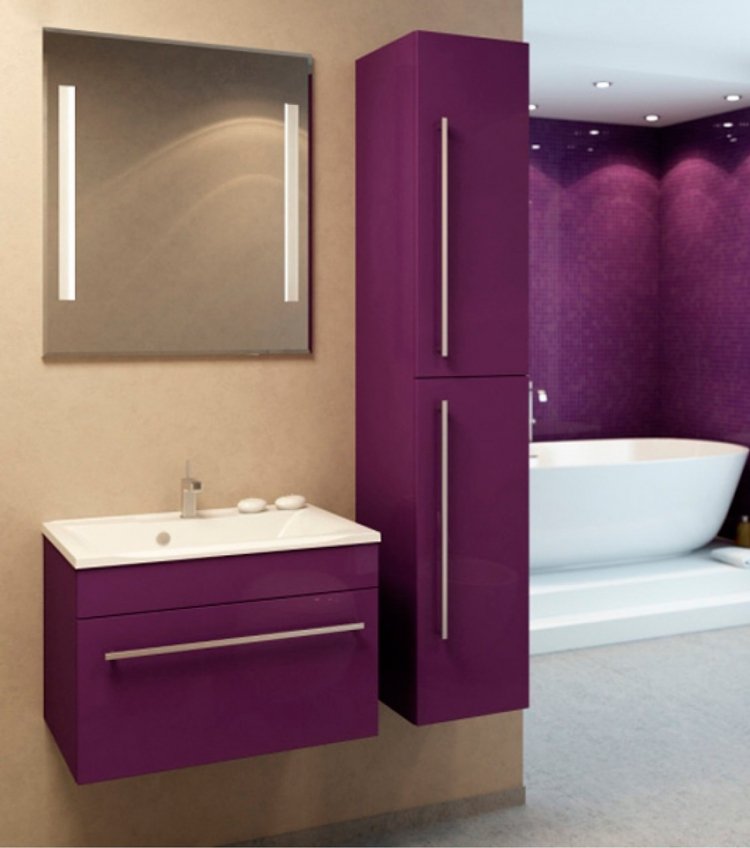 Фиолетовая ванная комната (62 фото)