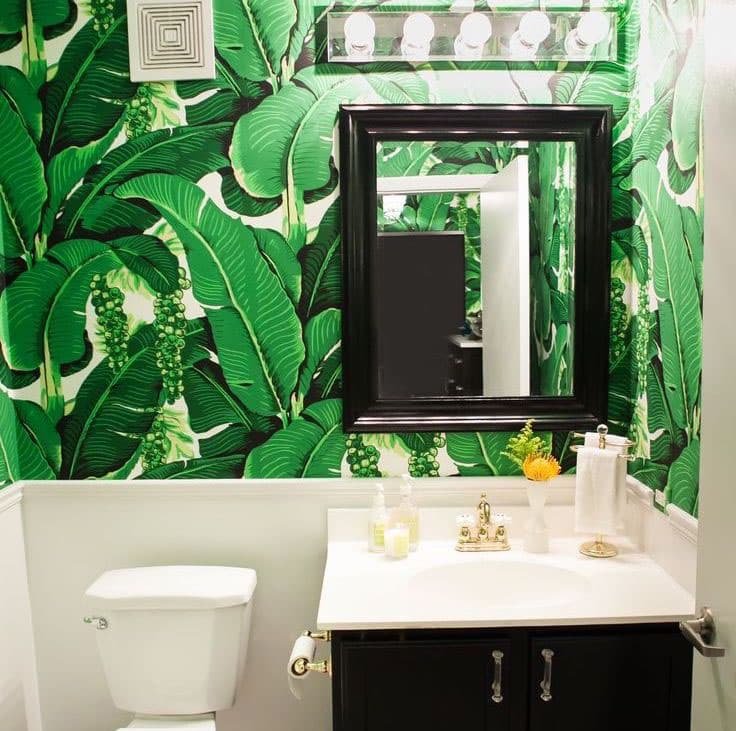 Плитка для ванной с листьями пальмы