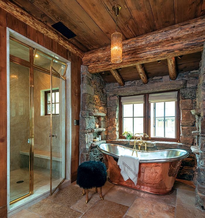Деревенский ванная комната на открытом воздухе