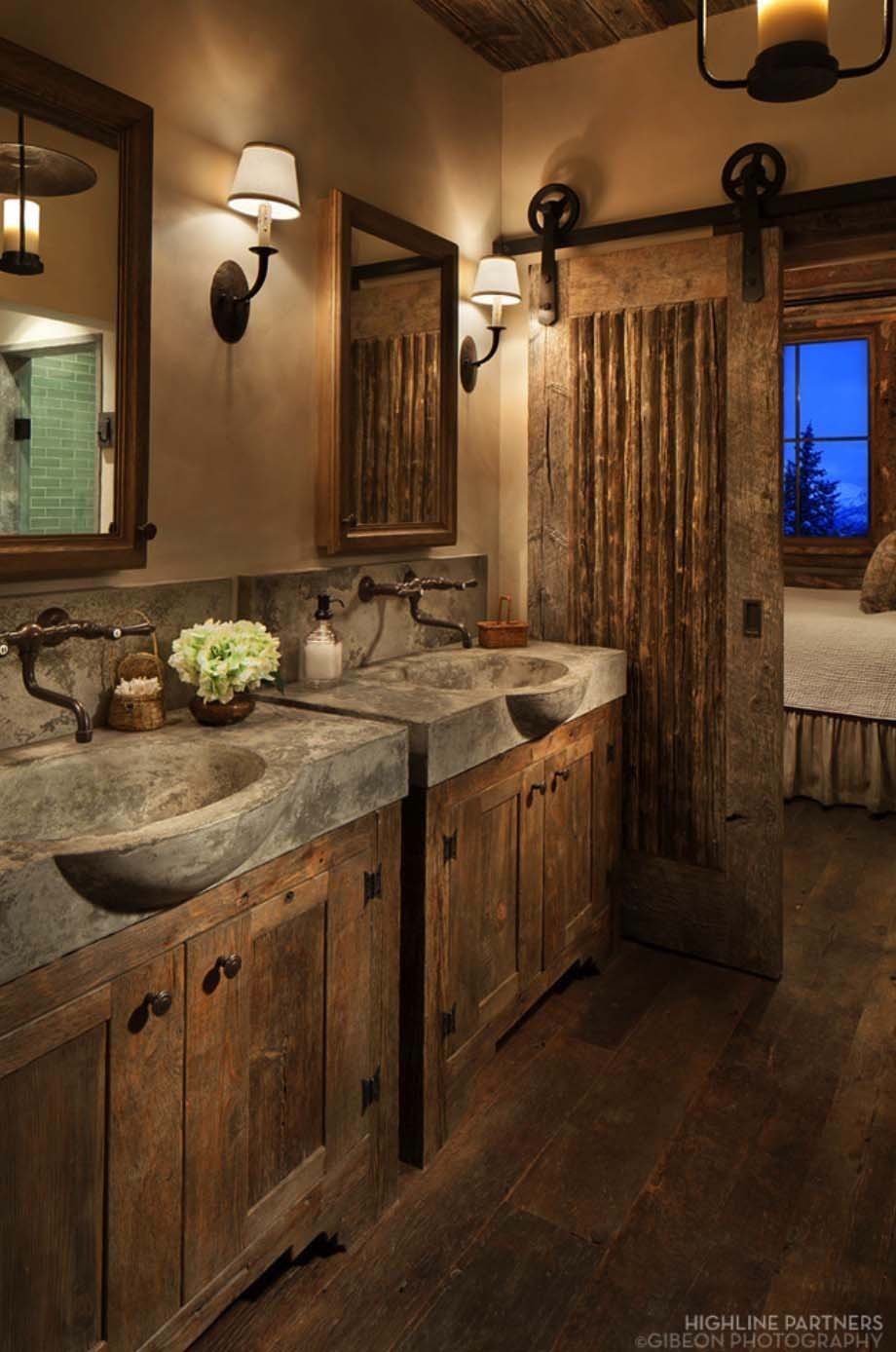 Плитка в ванную в деревенском стиле