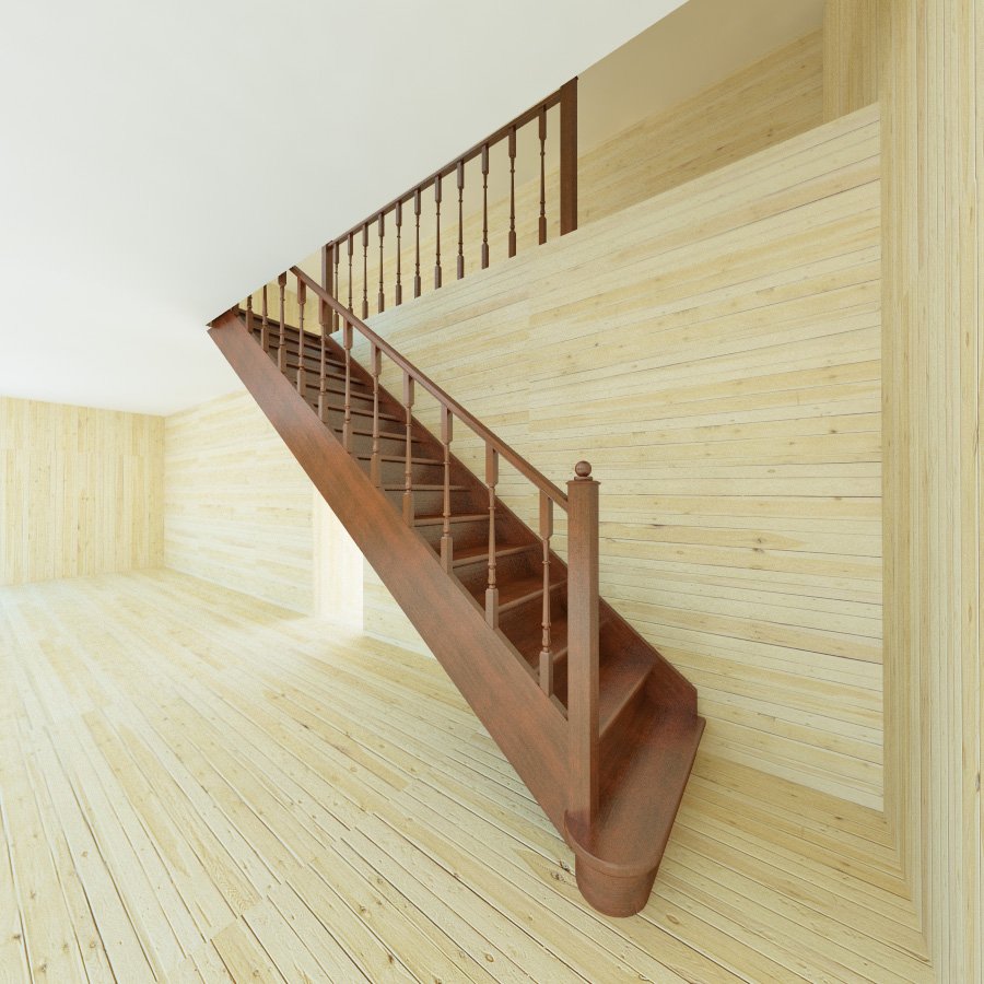 Одномаршевая прямая лестница на 2 этаж