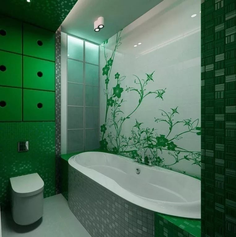 Ванная комната в зеленом цвете (77 фото)