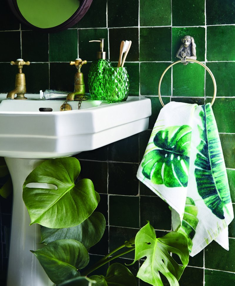 Плитка в тропическом стиле для ванной