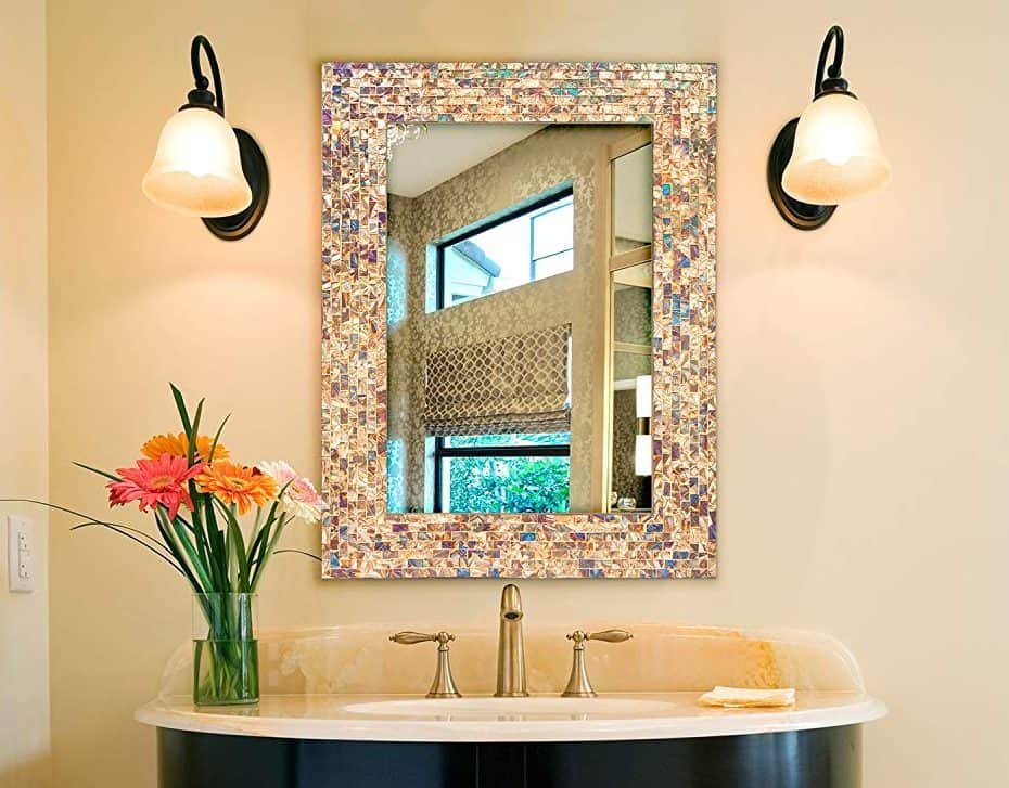 Мозаика в ванной комнате над раковиной