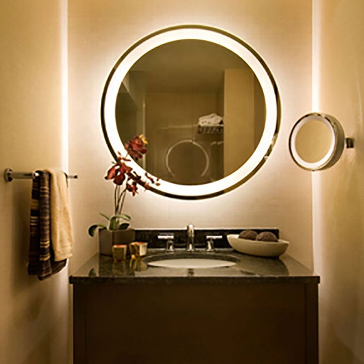 Круглое зеркало с подсветкой в ванную