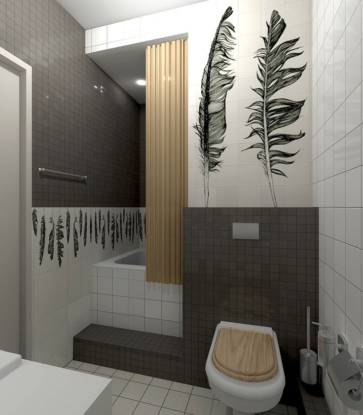 Ванная комната с душем и ванной