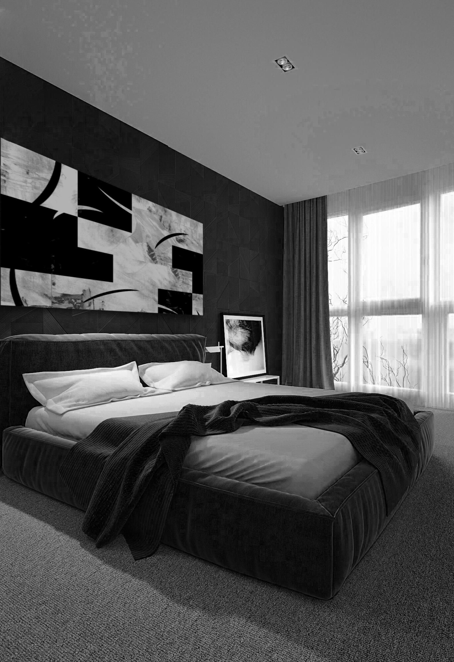 Комната в черном цвете дизайн фото