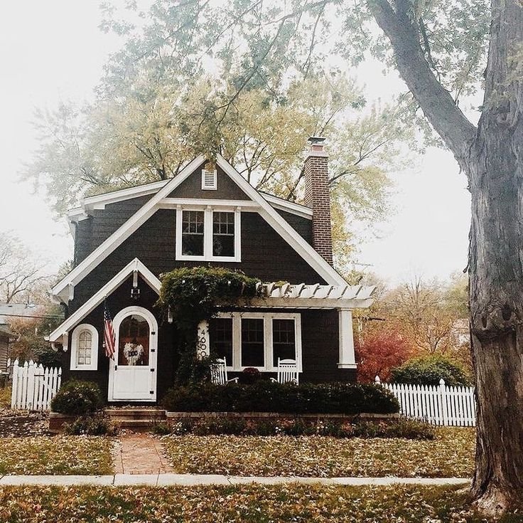 Деревянный дом черного цвета
