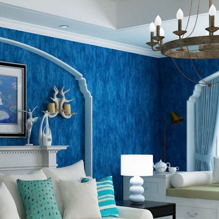 Голубой интерьер комнаты