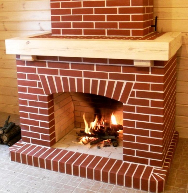 Красивые камины из кирпича