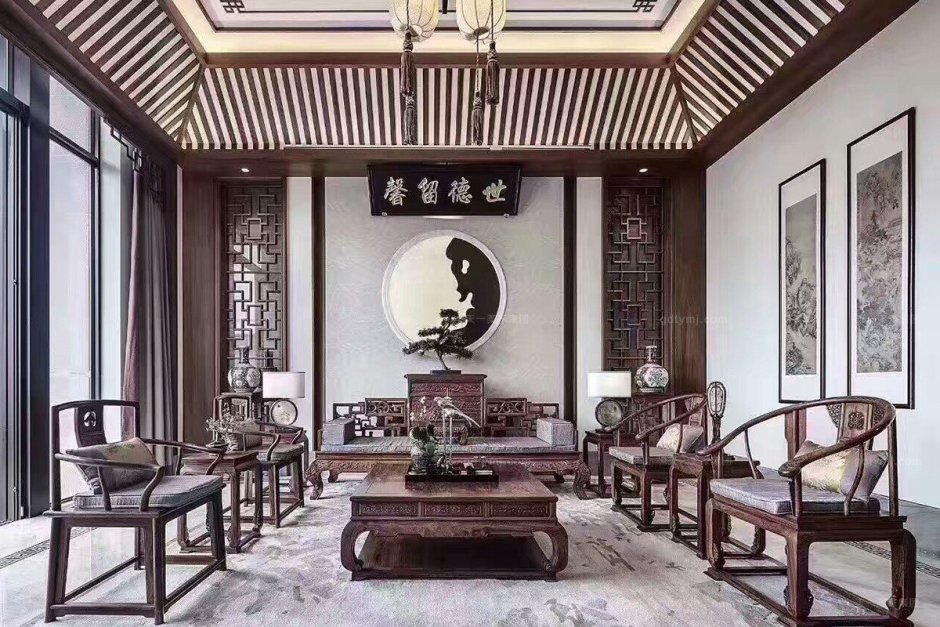 Китайский стиль в интерьере потолок