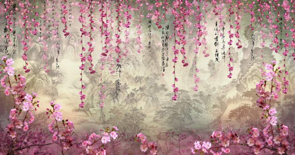 Японский пейзаж на стену для комнаты