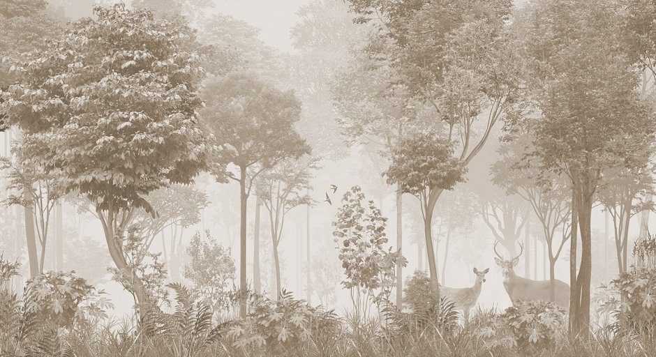 Фреска туманный лес Аффреско