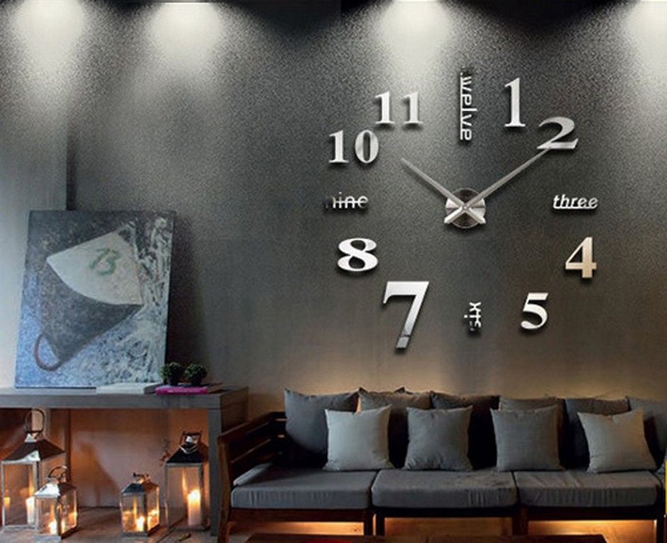 Часы с подсветкой на стену