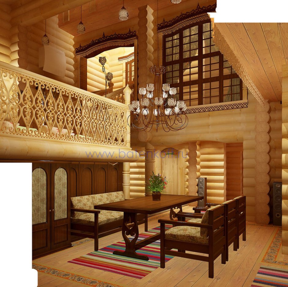 Деревянная баня внутри