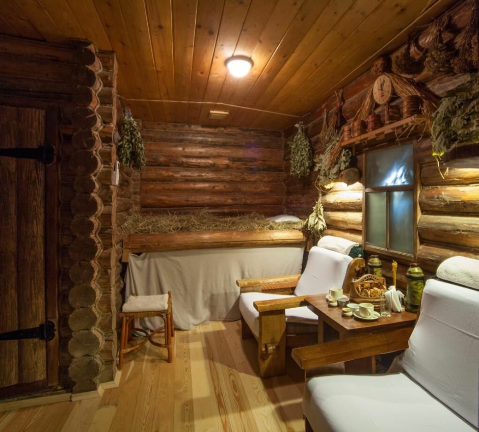 Отделка комнаты отдыха в бане