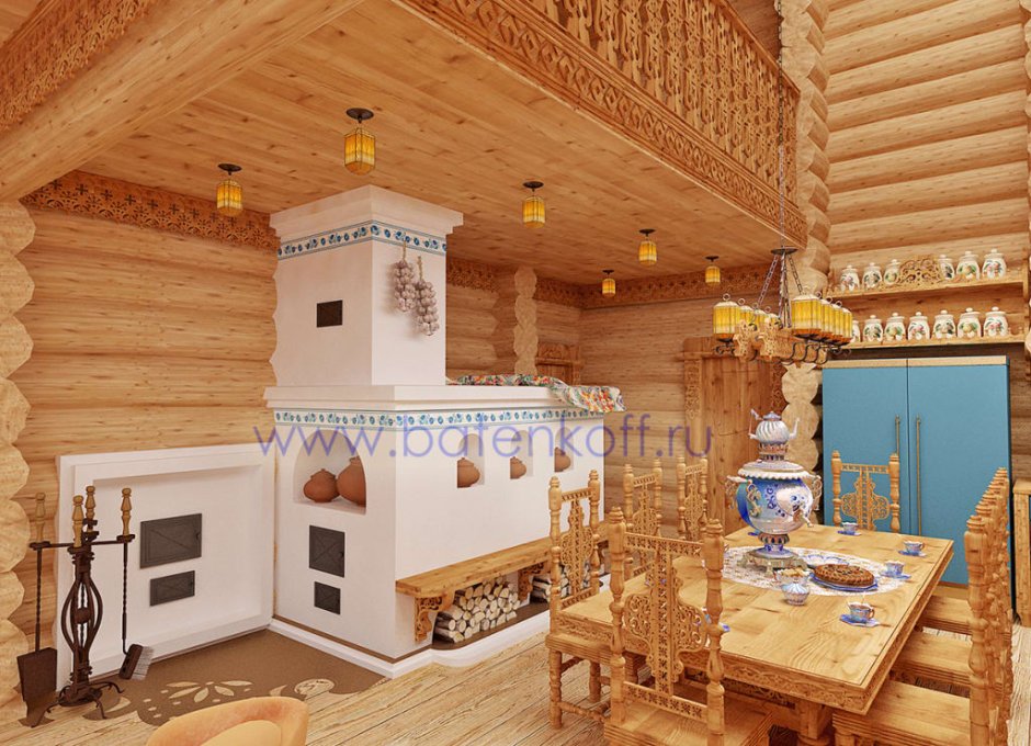 Отделка бани в русском стиле