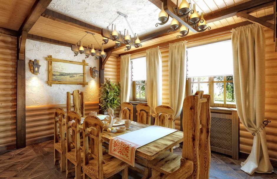 Дом из бревна с русской печью