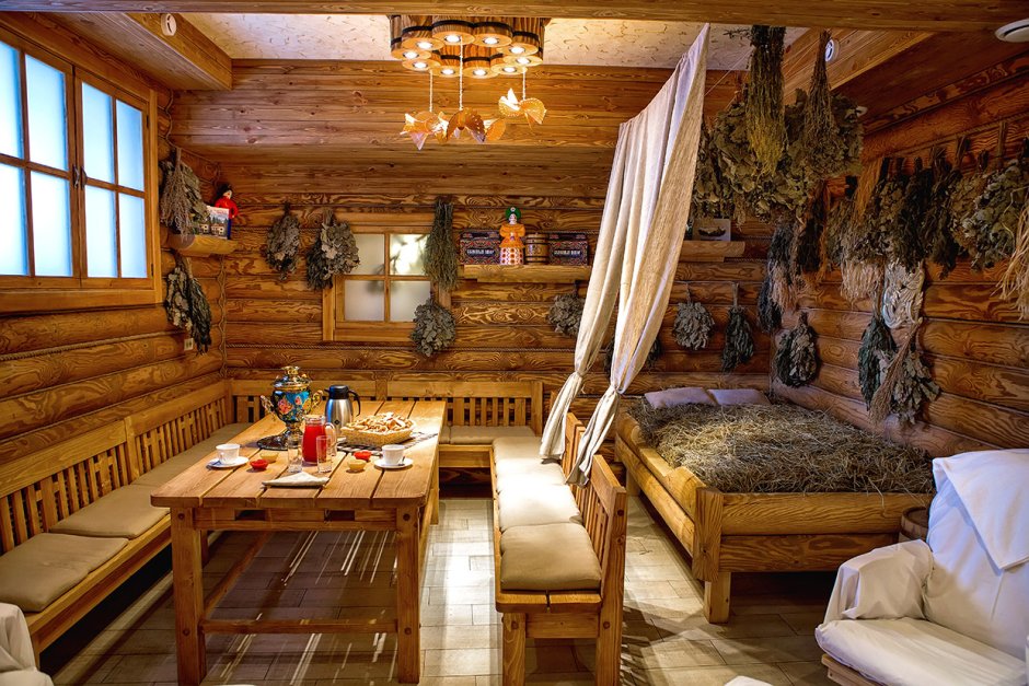 Интерьер кухни в русском народном стиле