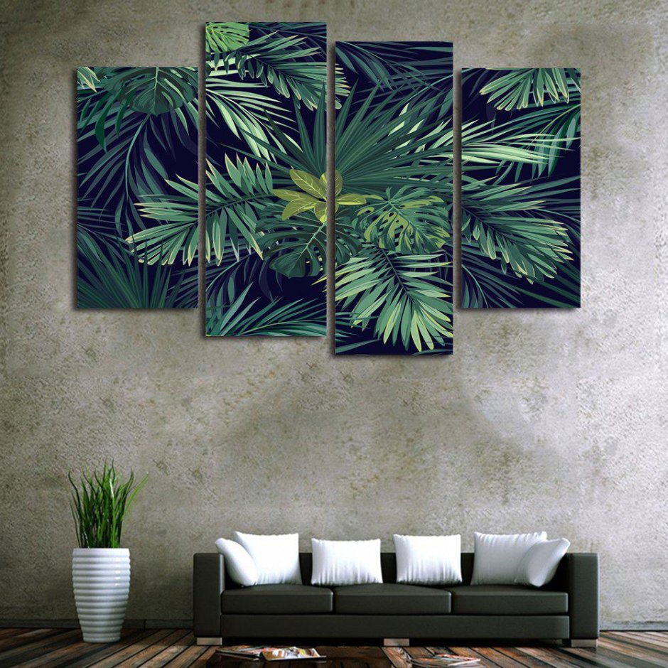 Декоративное панно тропические листья