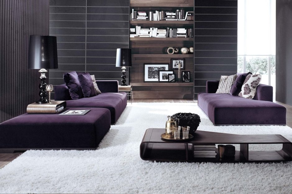 Фиолетовая мебель в интерьере