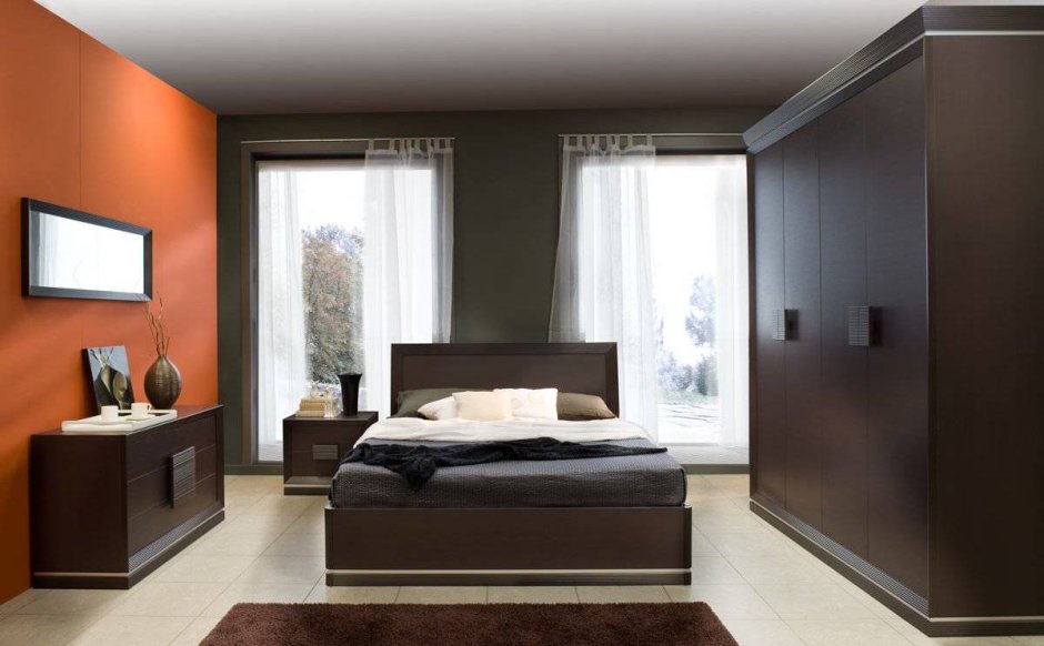 Спальня в современном стиле венге