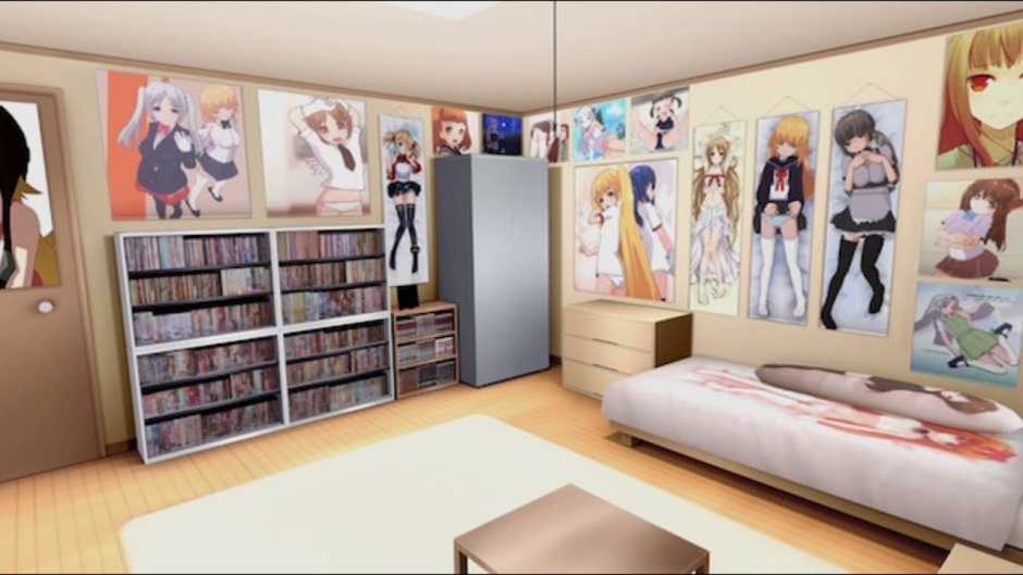 Комната с аниме плакатами