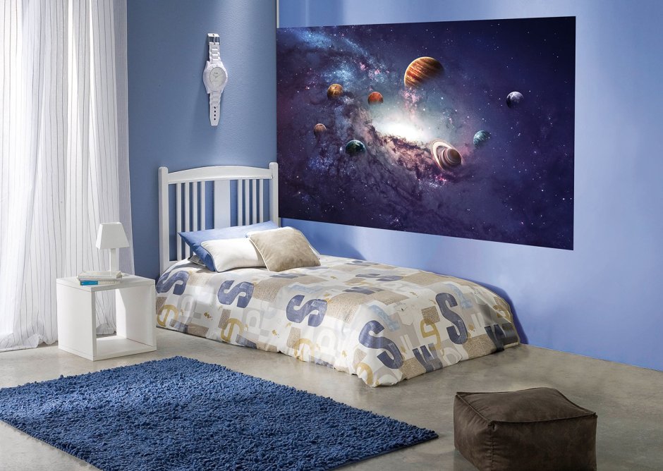 Детская комната в стиле звезд и космоса