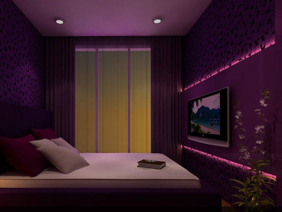 Спальня в фиолетовых тонах