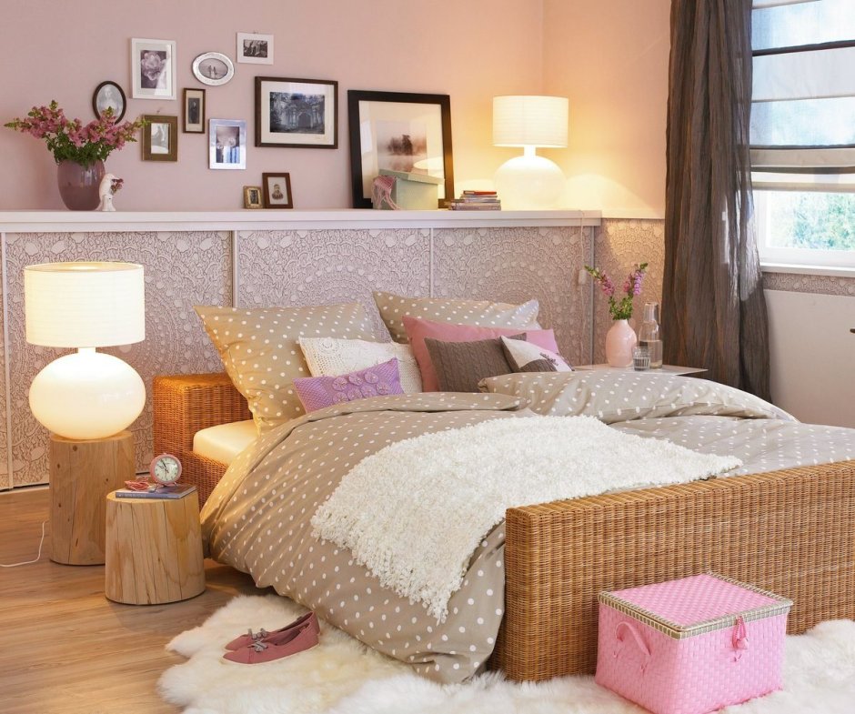 Уютная спальня в пастельных тонах