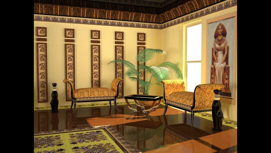 Интерьер комнаты в древнеегипетском стиле