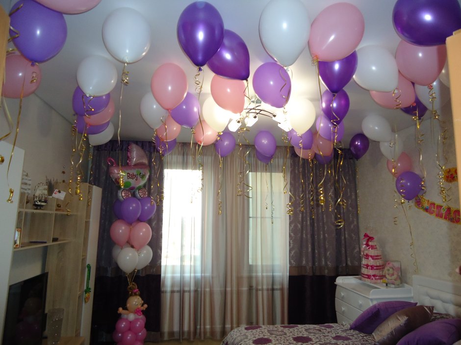 Украшение квартиры шарами на день рождения
