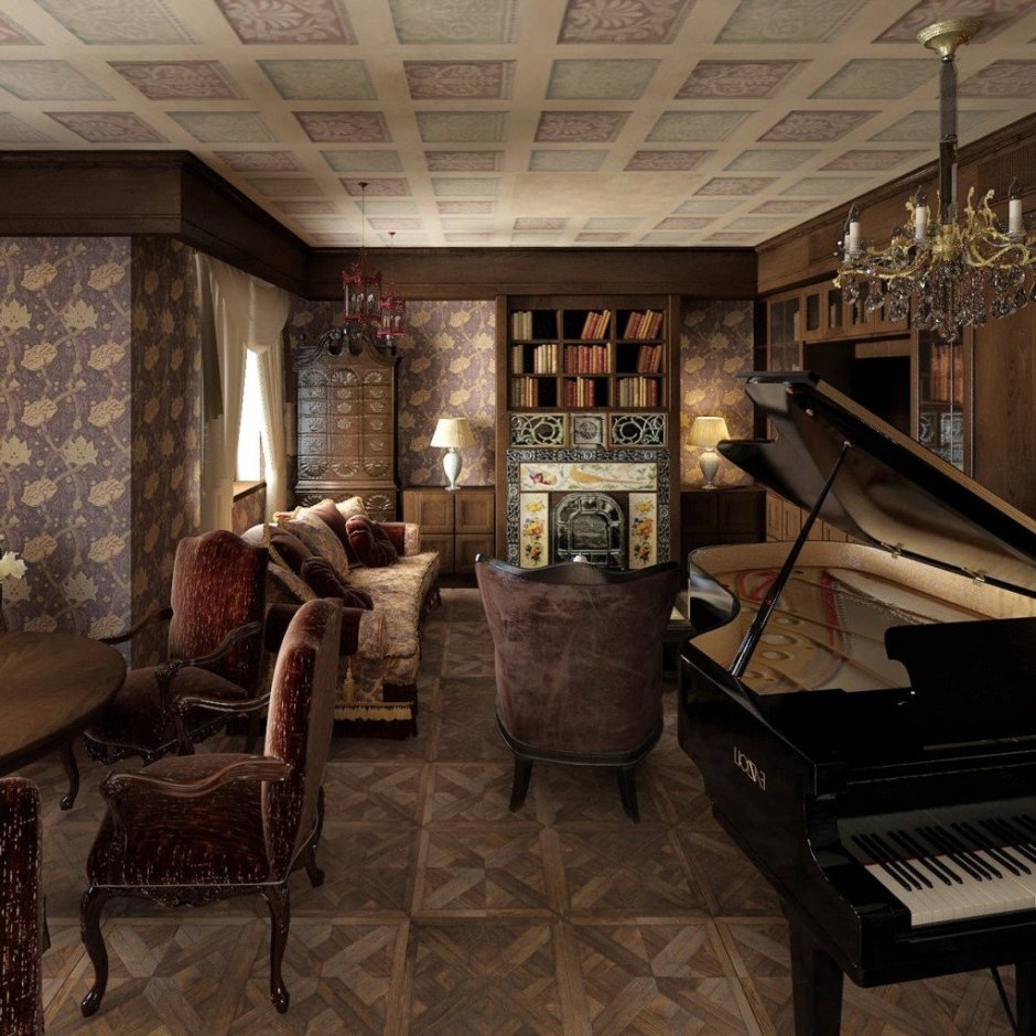 Старое пианино в интерьере