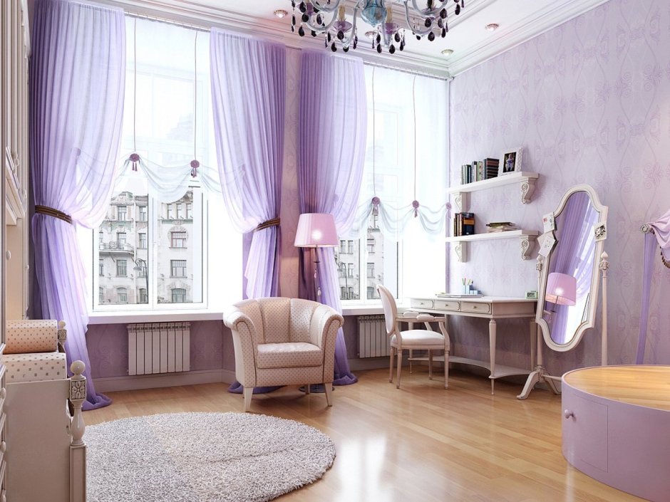 Спальня в фиолетовых тонах