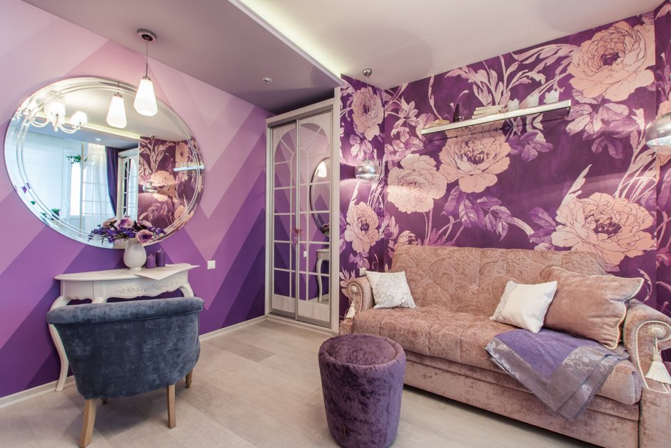 Фиолетовая комната для девочки