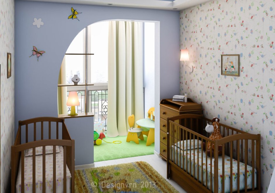 Интерьер детской комнаты для маленького ребенка