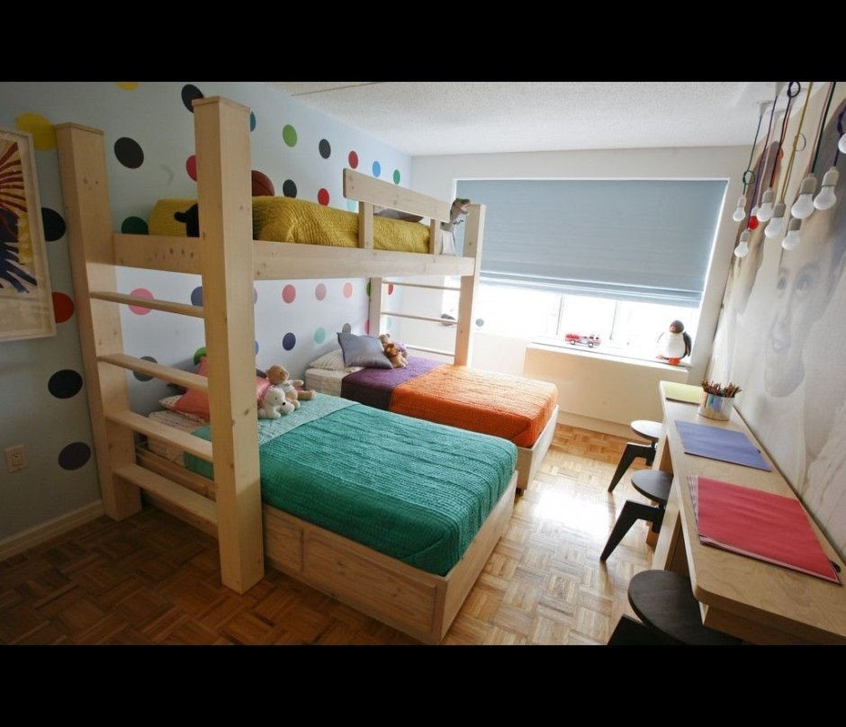 Планировка комнаты для троих детей