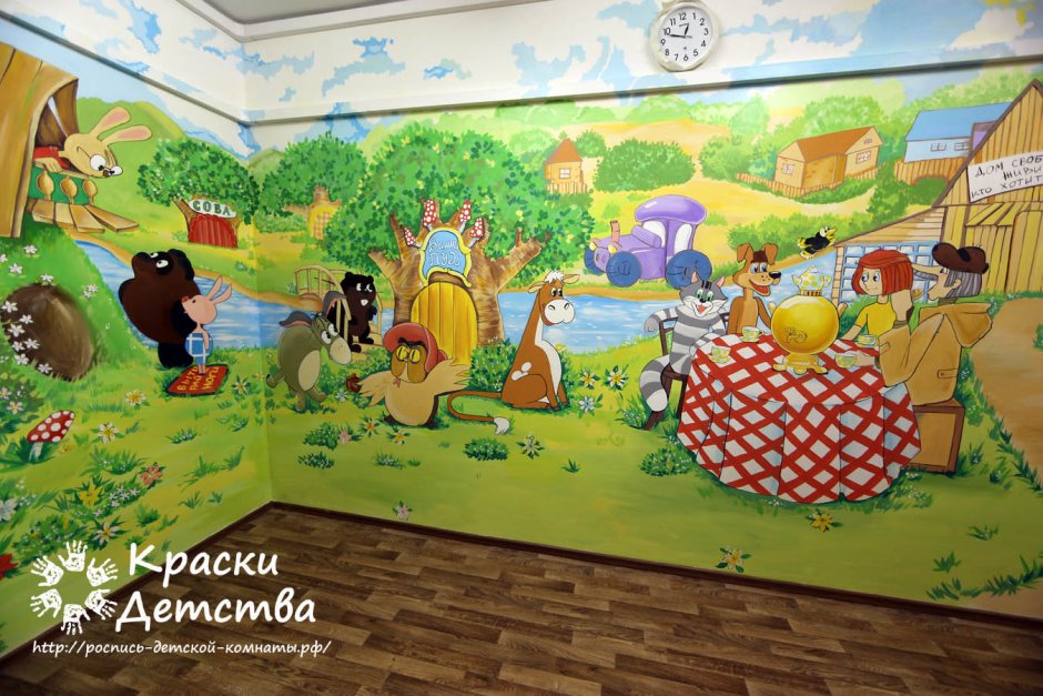 Украшение стены в детском саду сказка