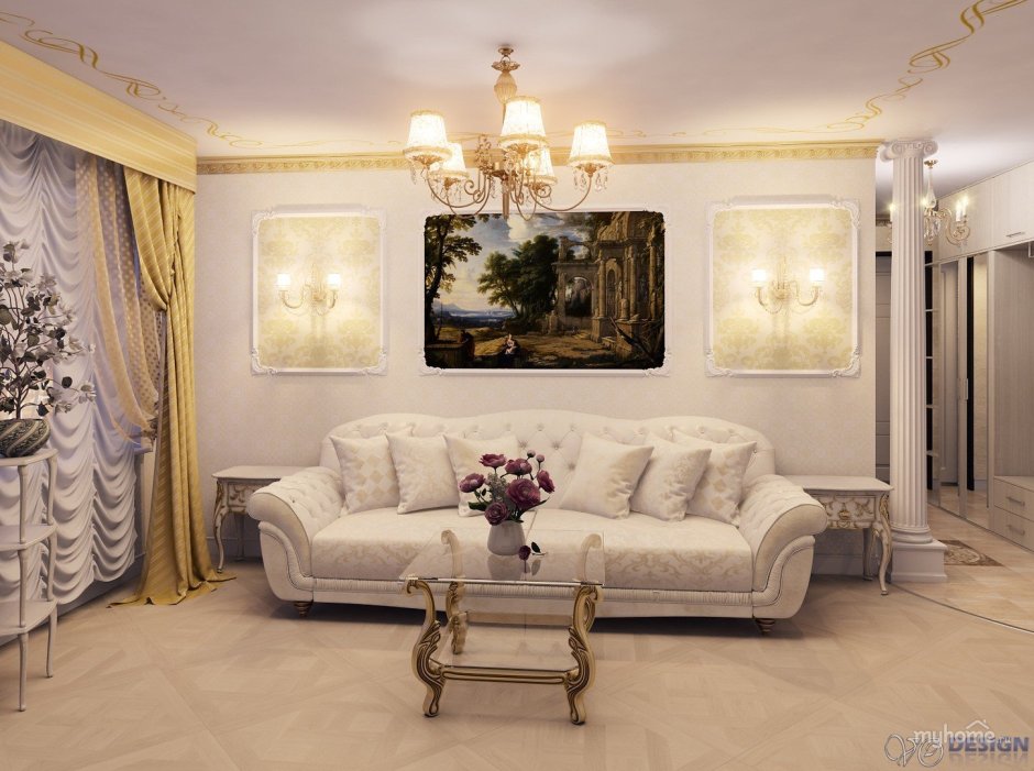 Картина в гостиной в стиле классики