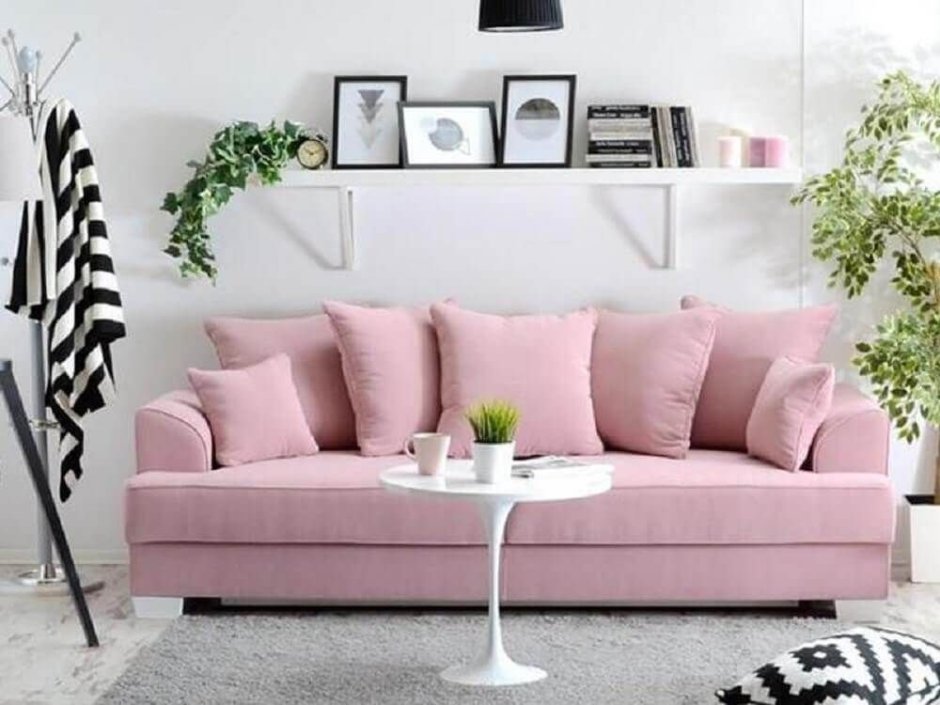 Розовая гостиная интерьер