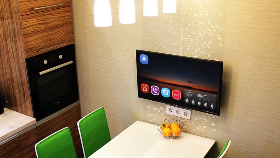 Встраиваемый телевизор kiteq 22a12s-b, ниша 38 см, 22", Full HD, Smart TV