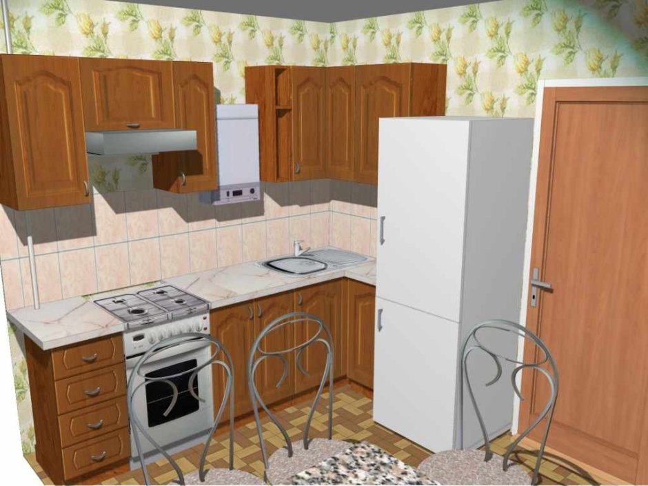 Кухни 5.2 кв м хрущевка с газовой колонкой