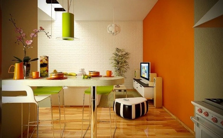 Цветовая гамма для кухни стены