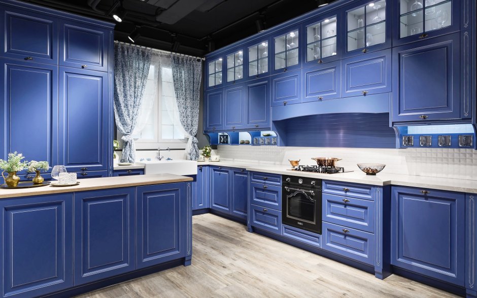 Икеа Будбин синяя кухня синяя