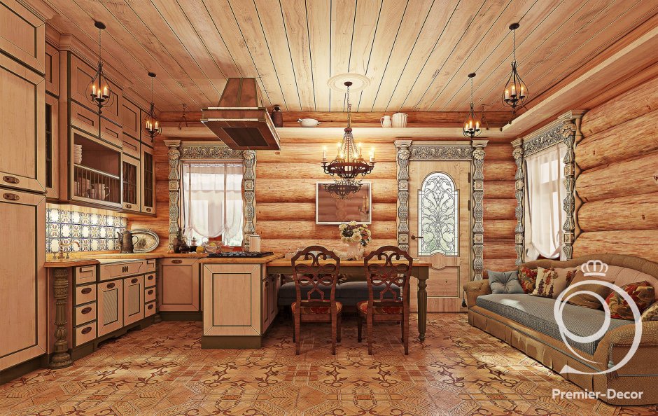 Кухонный гарнитур в русском стиле
